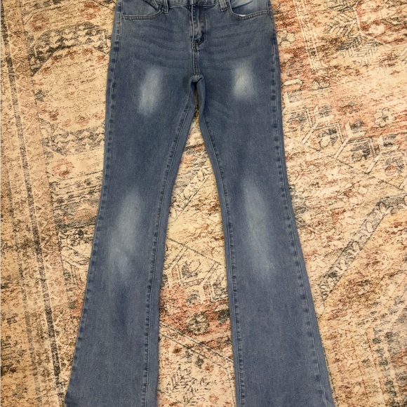Y2K Low Rise Flare Jeans Light Wash Bootcut Denim Size M - Picture 2 of 4